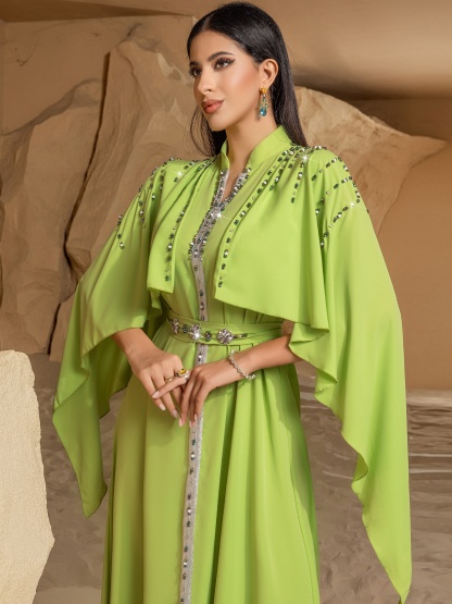 Half High Neck Shawl Dress