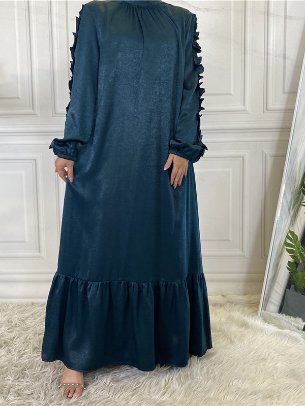 Long Sleeves with Pleated Hem Casual Dresses