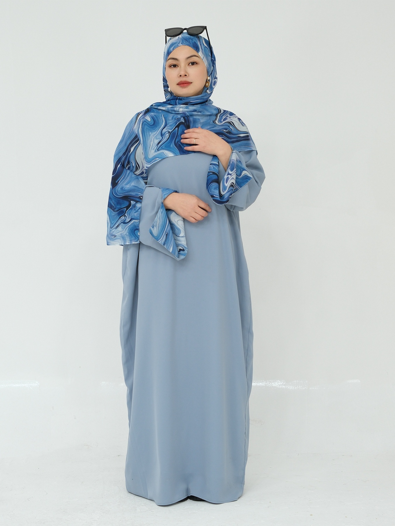 Beautiful Loose Casual Dress(With Scarf)