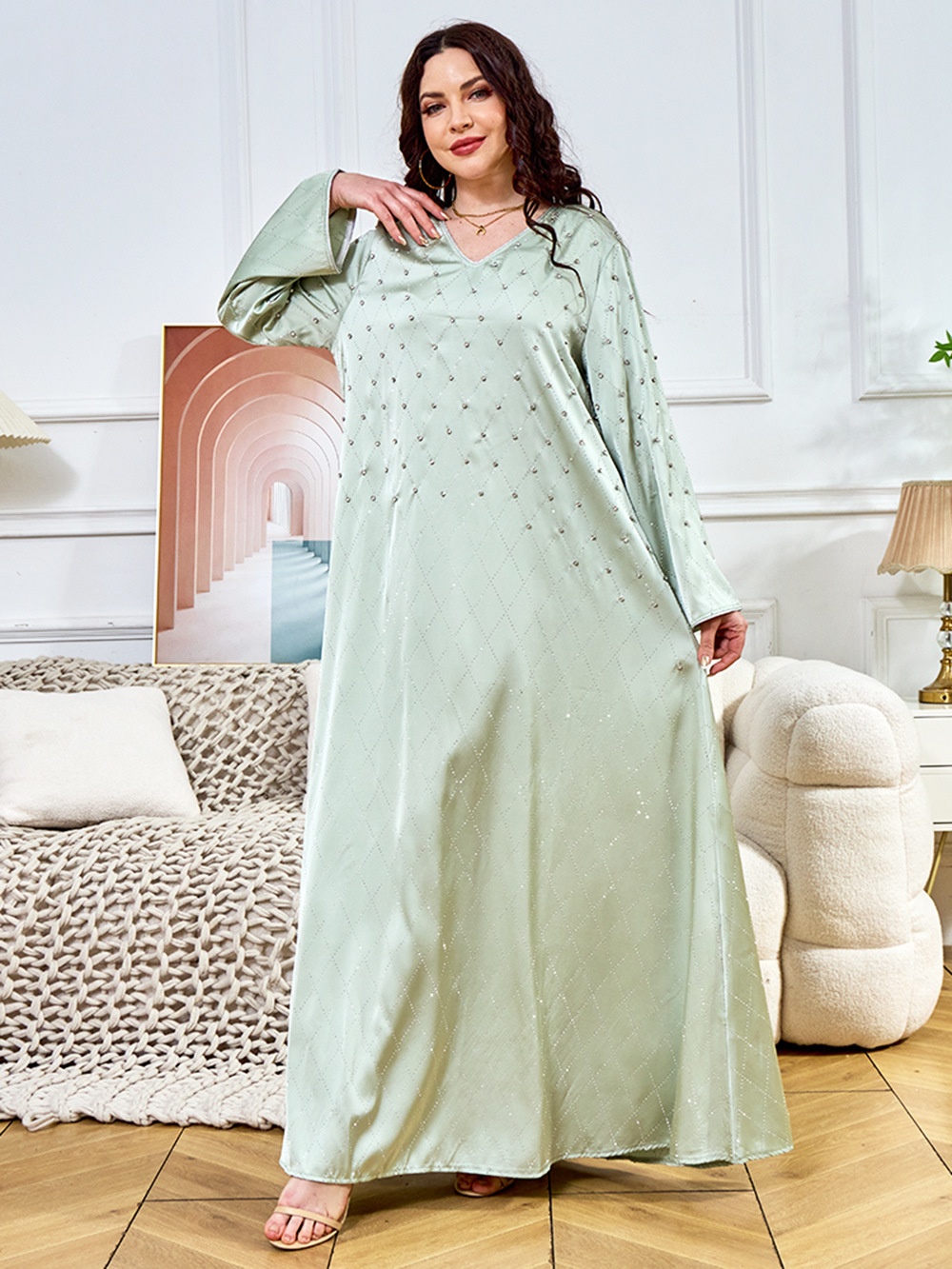 Rhinestone Hot Rhinestone  Vintage Casual Dresses
