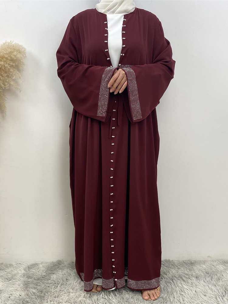 Hot Diamond Beaded with Side Pockets Casual Abaya
