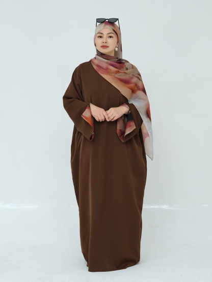 Beautiful Loose Casual Dress(With Scarf)