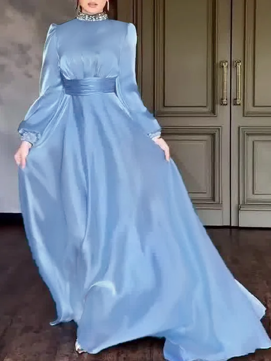 French Style Half Turtleneck Waist Slim Dress