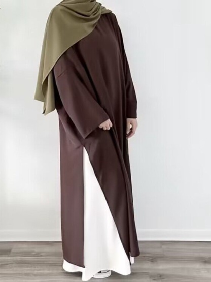 2pcs Long Gown Bottom Inner Skirt Casual Dress Set