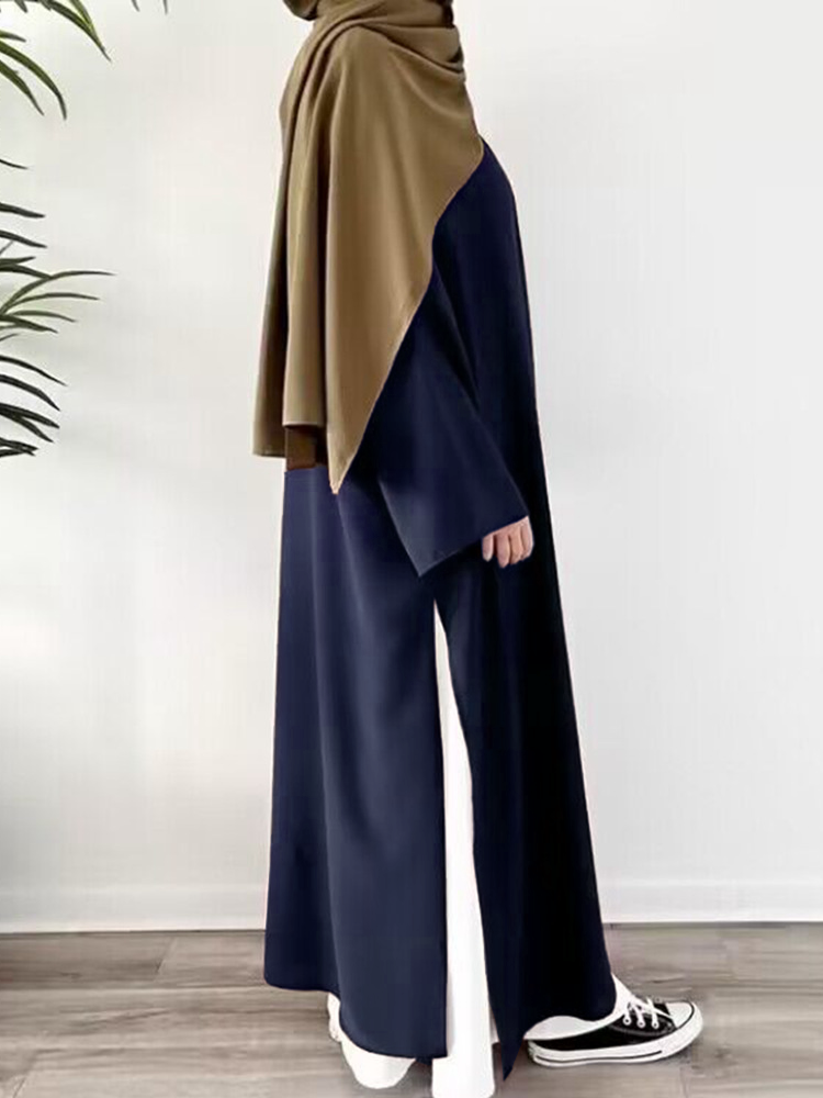 2pcs Long Gown Bottom Inner Skirt Casual Dress Set