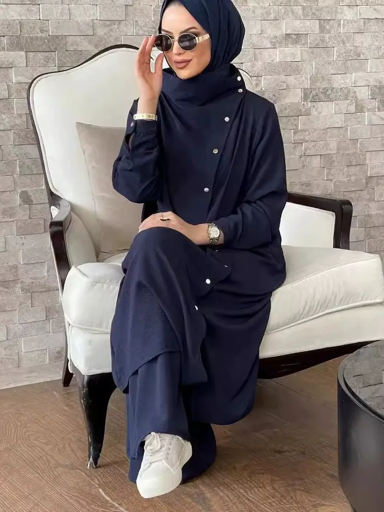 Muslim Spring and Autumn New Long Sleeve Shirt and Trousers Set