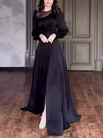 High-end Mesh Patchwork Sequin Embellished Dress
