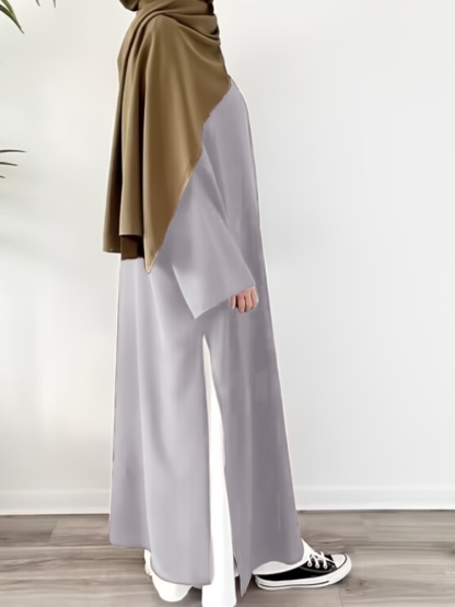 2pcs Long Gown Bottom Inner Skirt Casual Dress Set