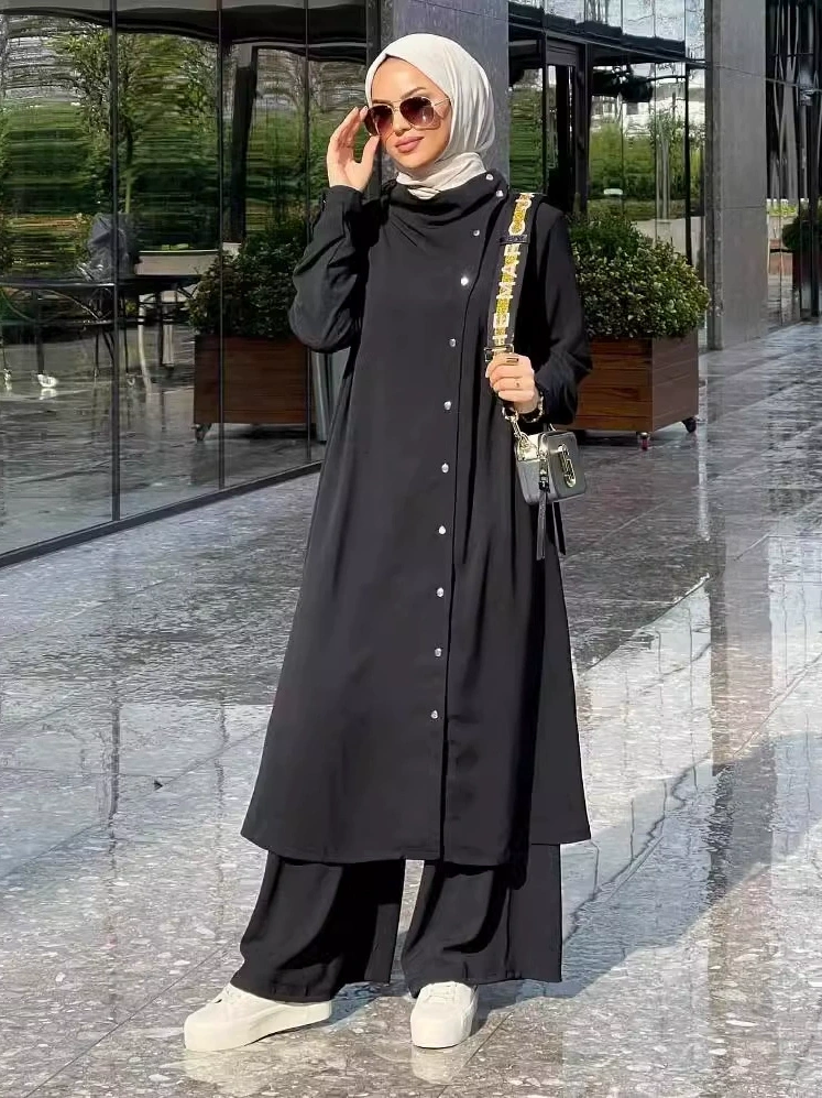 Muslim Spring and Autumn New Long Sleeve Shirt and Trousers Set