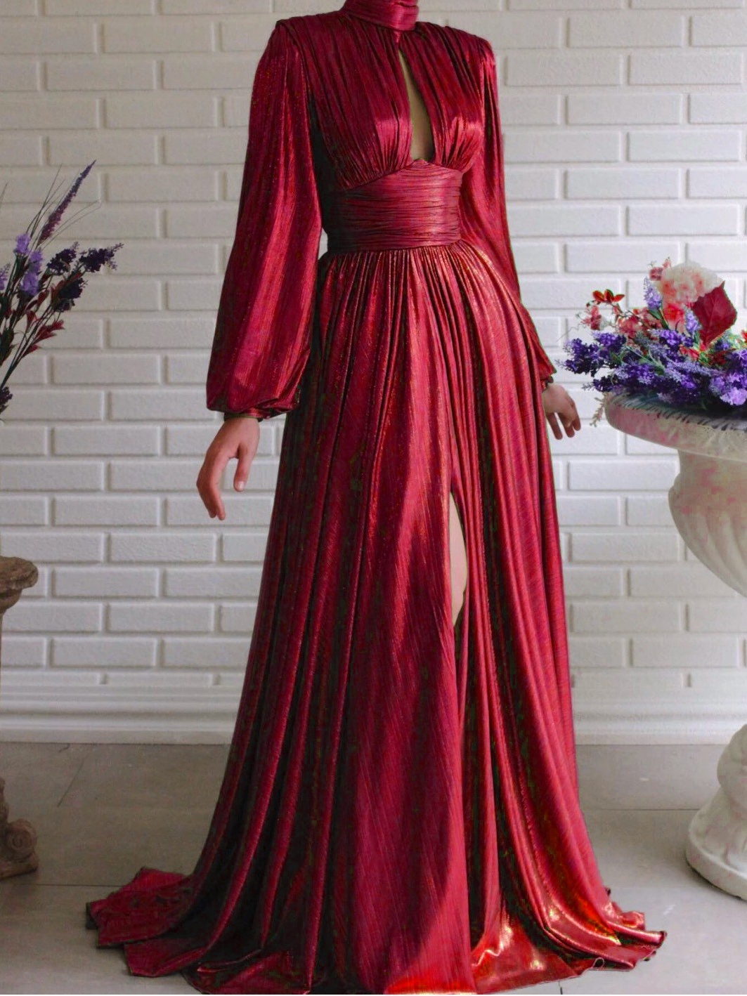 Solid Beaded Tie Cardigan Abaya