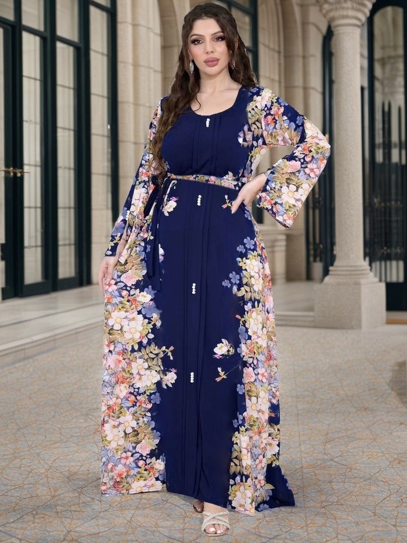 New Style Printed Dress Muslim Robe