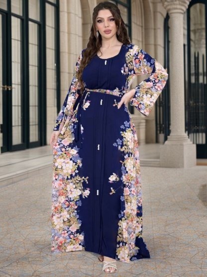 New Style Printed Dress Muslim Robe