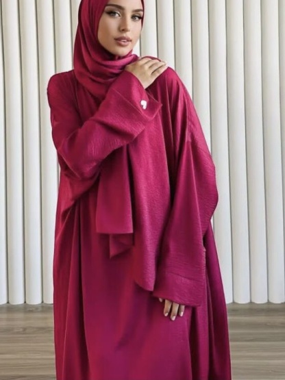 Long Sleeve Embroidered Heart Solid Color Dress