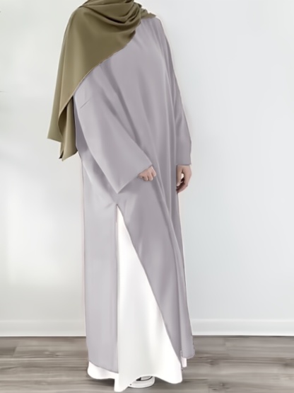 2pcs Long Gown Bottom Inner Skirt Casual Dress Set