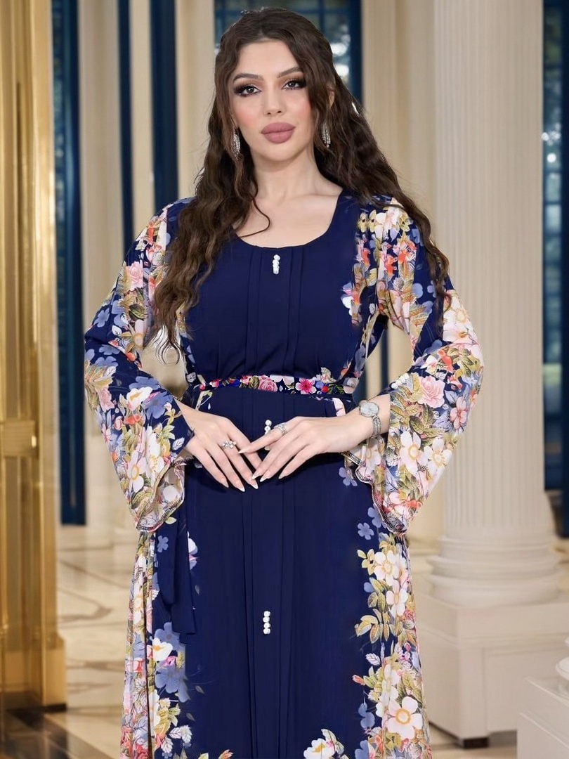 New Style Printed Dress Muslim Robe