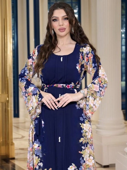 New Style Printed Dress Muslim Robe