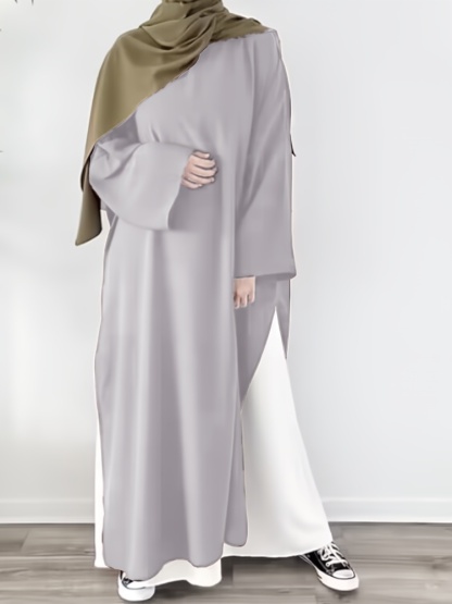 2pcs Long Gown Bottom Inner Skirt Casual Dress Set