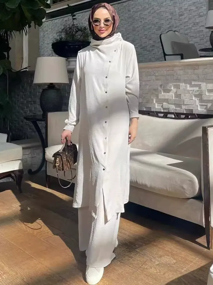 Muslim Spring and Autumn New Long Sleeve Shirt and Trousers Set