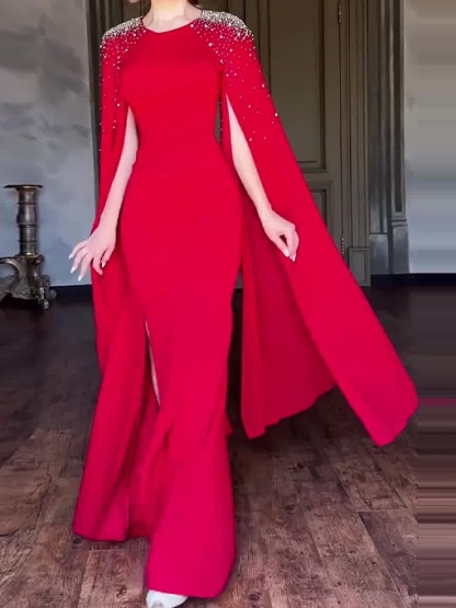 Light Luxury Fashion Rhinestone Slim Dress