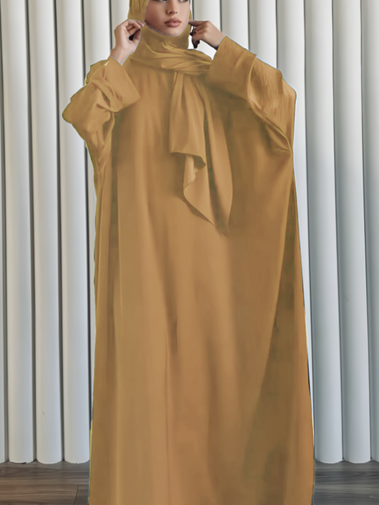 Long Sleeve Embroidered Heart Solid Color Dress
