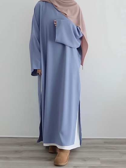 2pcs Long Gown Bottom Inner Skirt Casual Dress Set