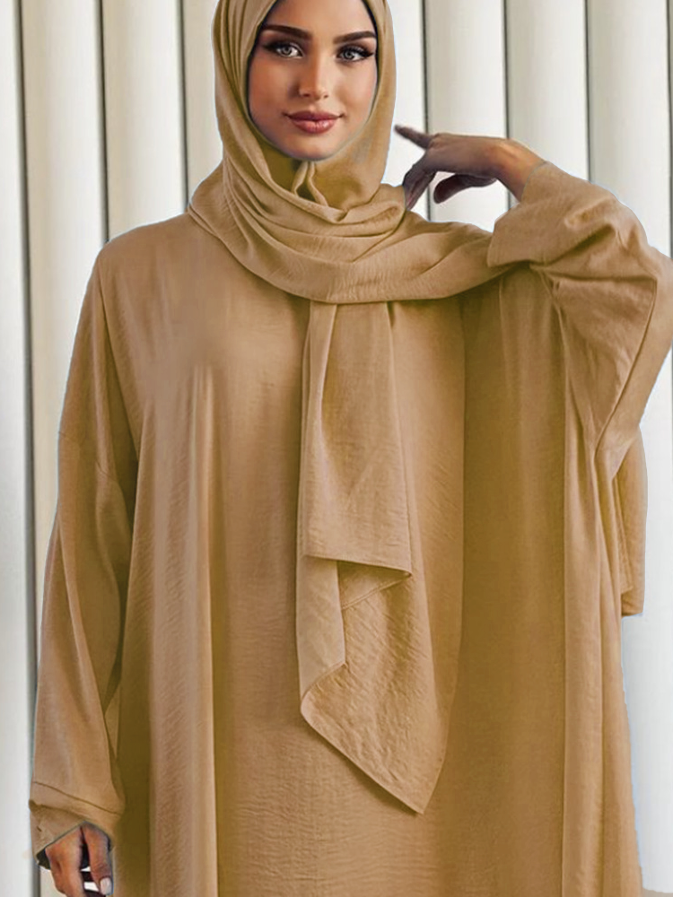 Long Sleeve Embroidered Heart Solid Color Dress