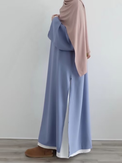 2pcs Long Gown Bottom Inner Skirt Casual Dress Set