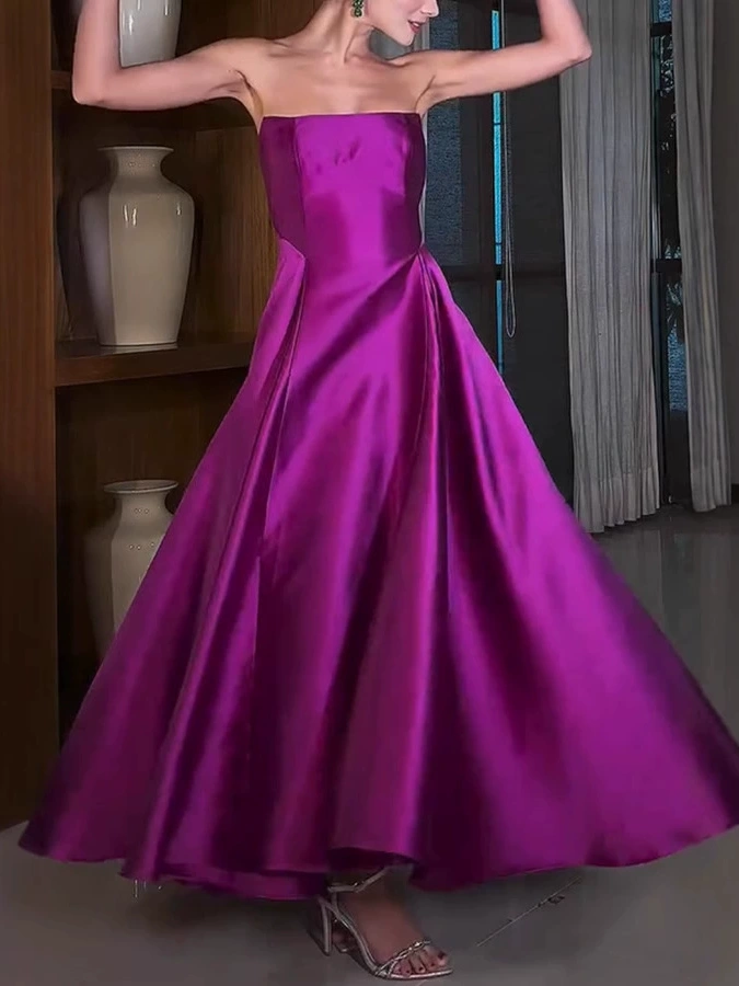 Strapless Sleeveless Extra Large Hem Maxi Dress