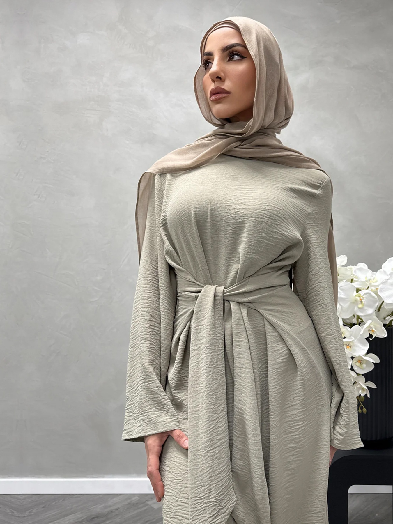 Twill Tie Elegant Dress