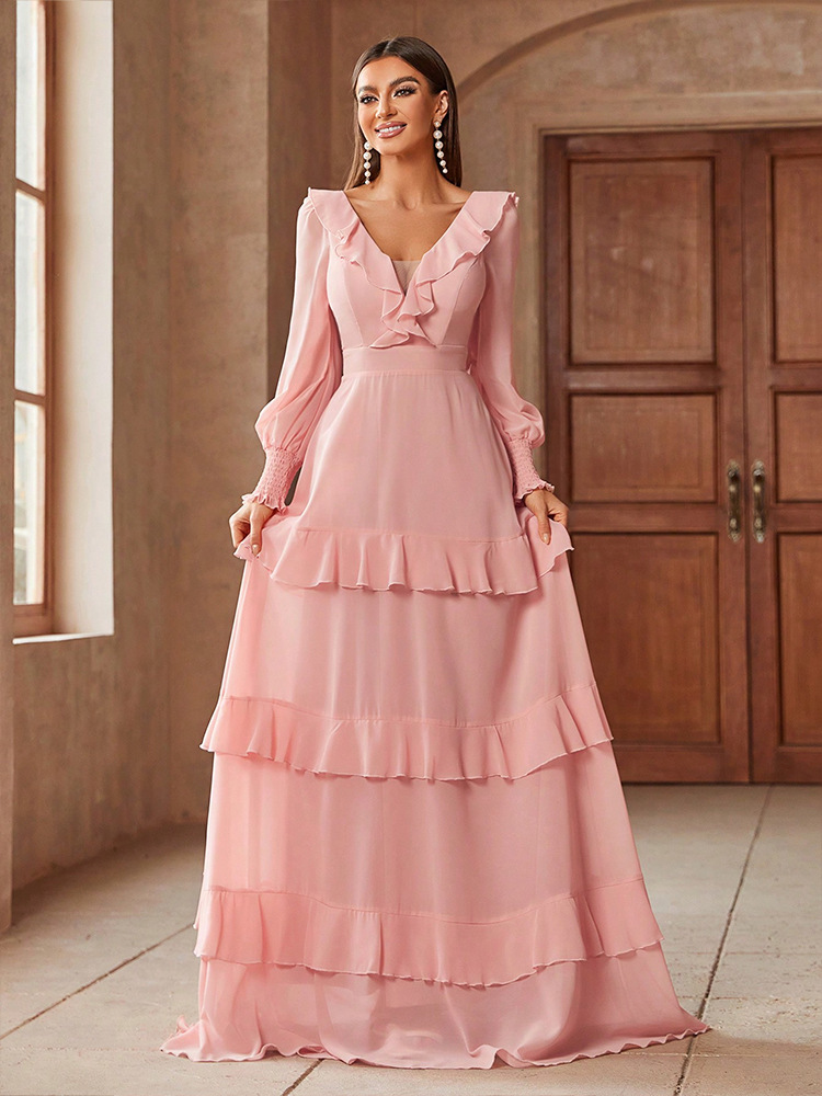 Pearl Chiffon Patchwork Dress
