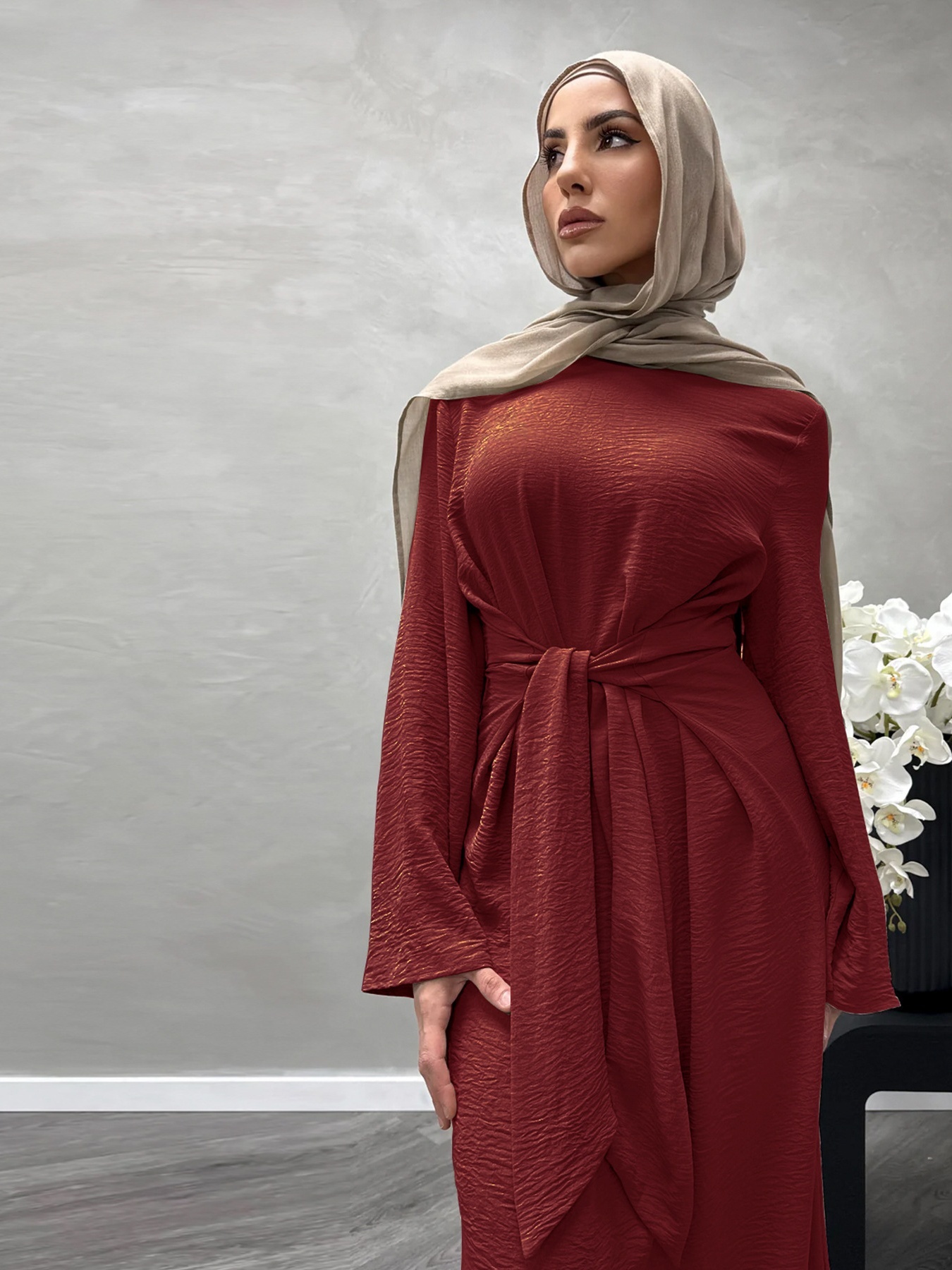 Twill Tie Elegant Dress