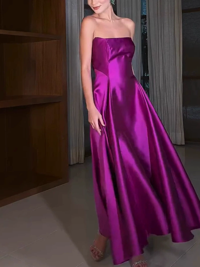 Strapless Sleeveless Extra Large Hem Maxi Dress