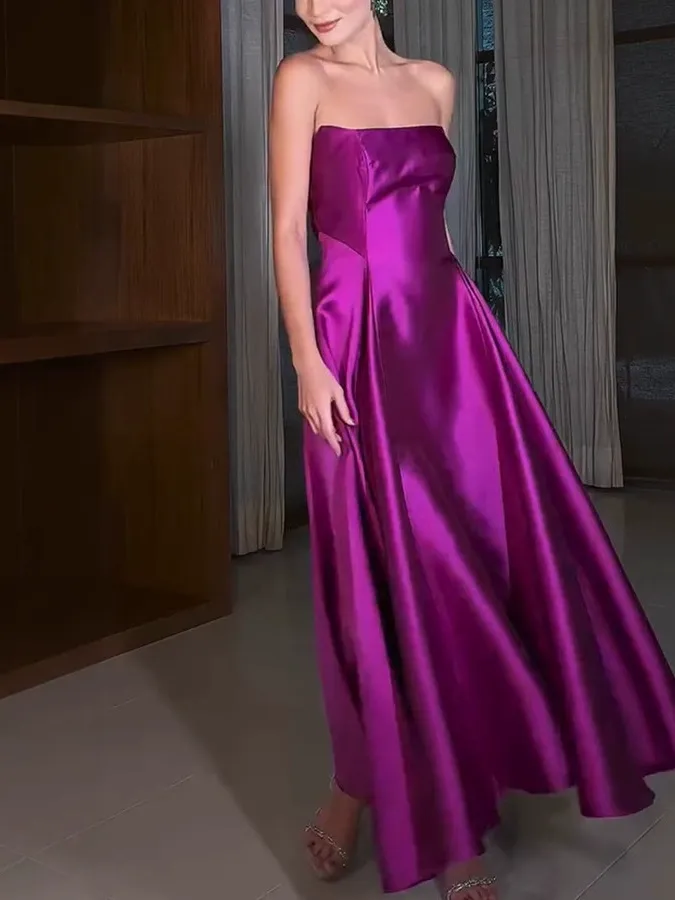 Strapless Sleeveless Extra Large Hem Maxi Dress