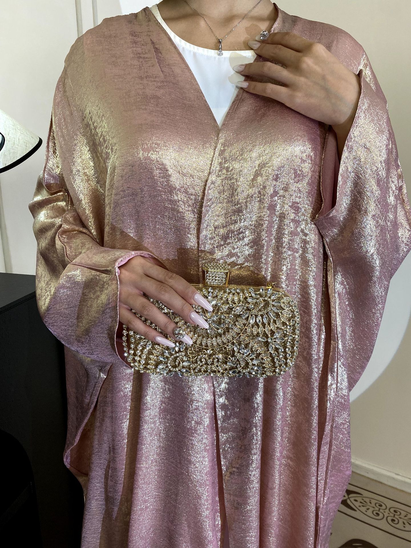 Solid Color Reflective Abaya
