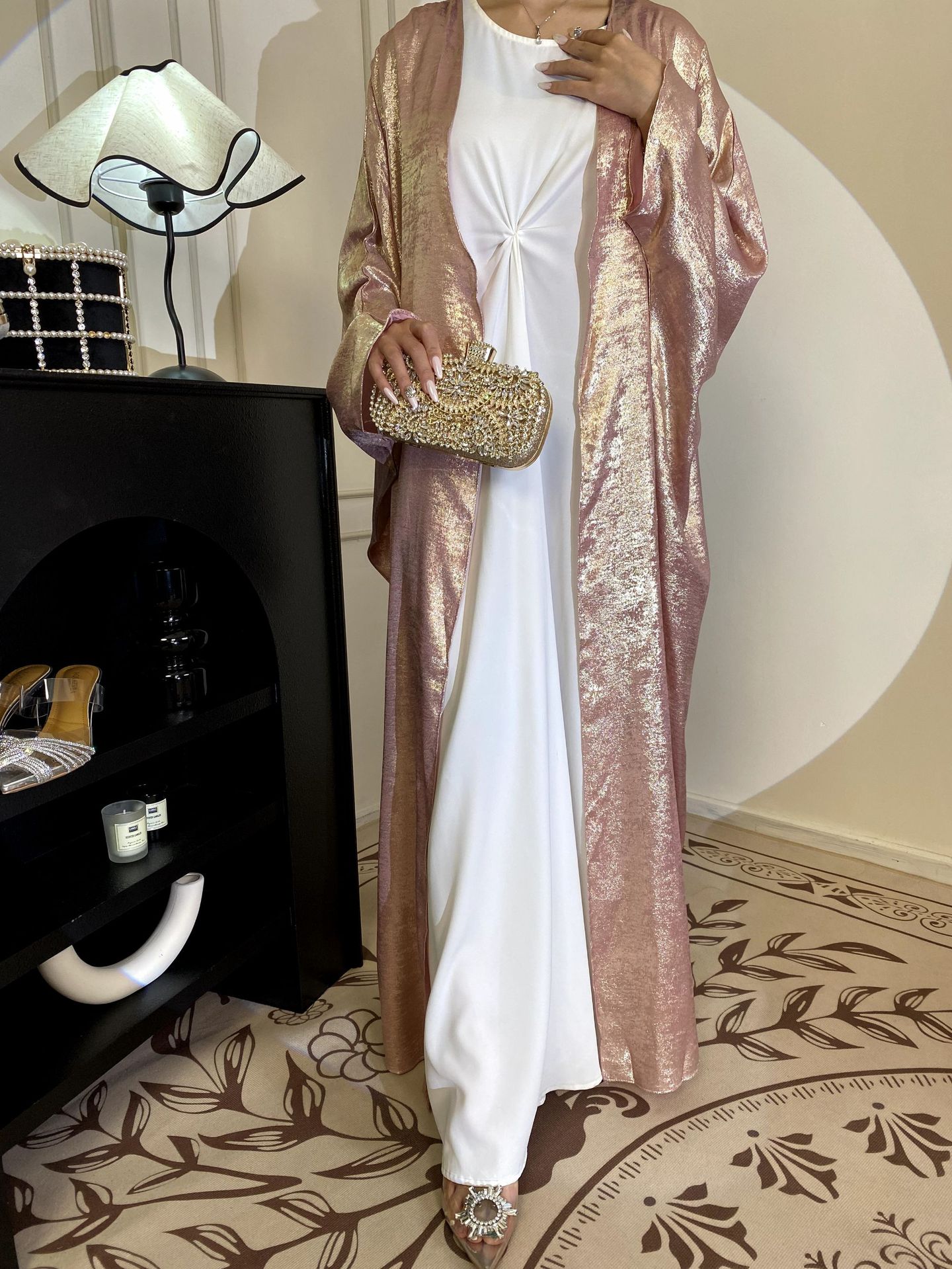 Solid Color Reflective Abaya