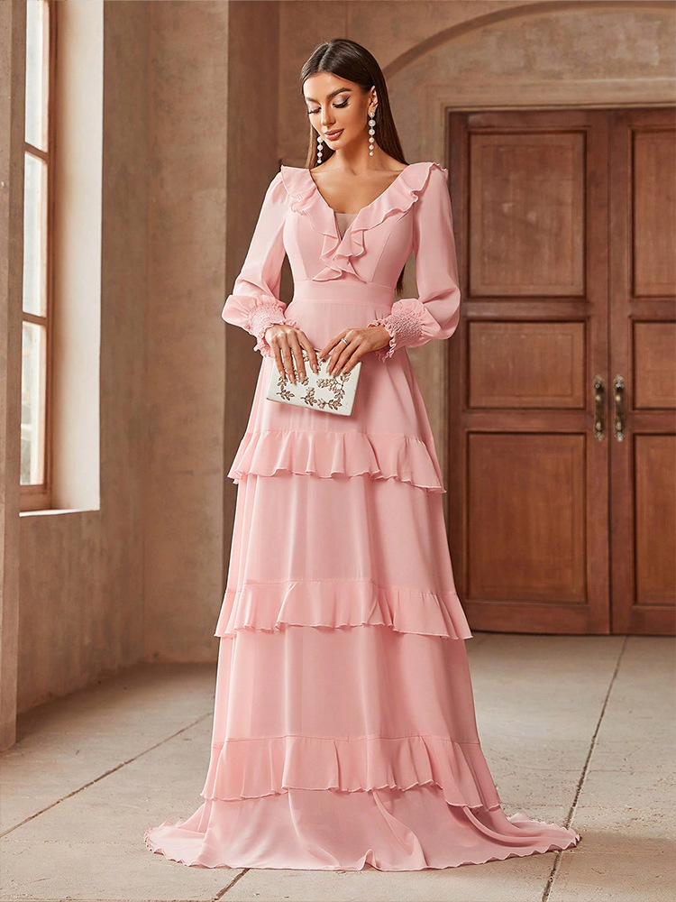 Pearl Chiffon Patchwork Dress