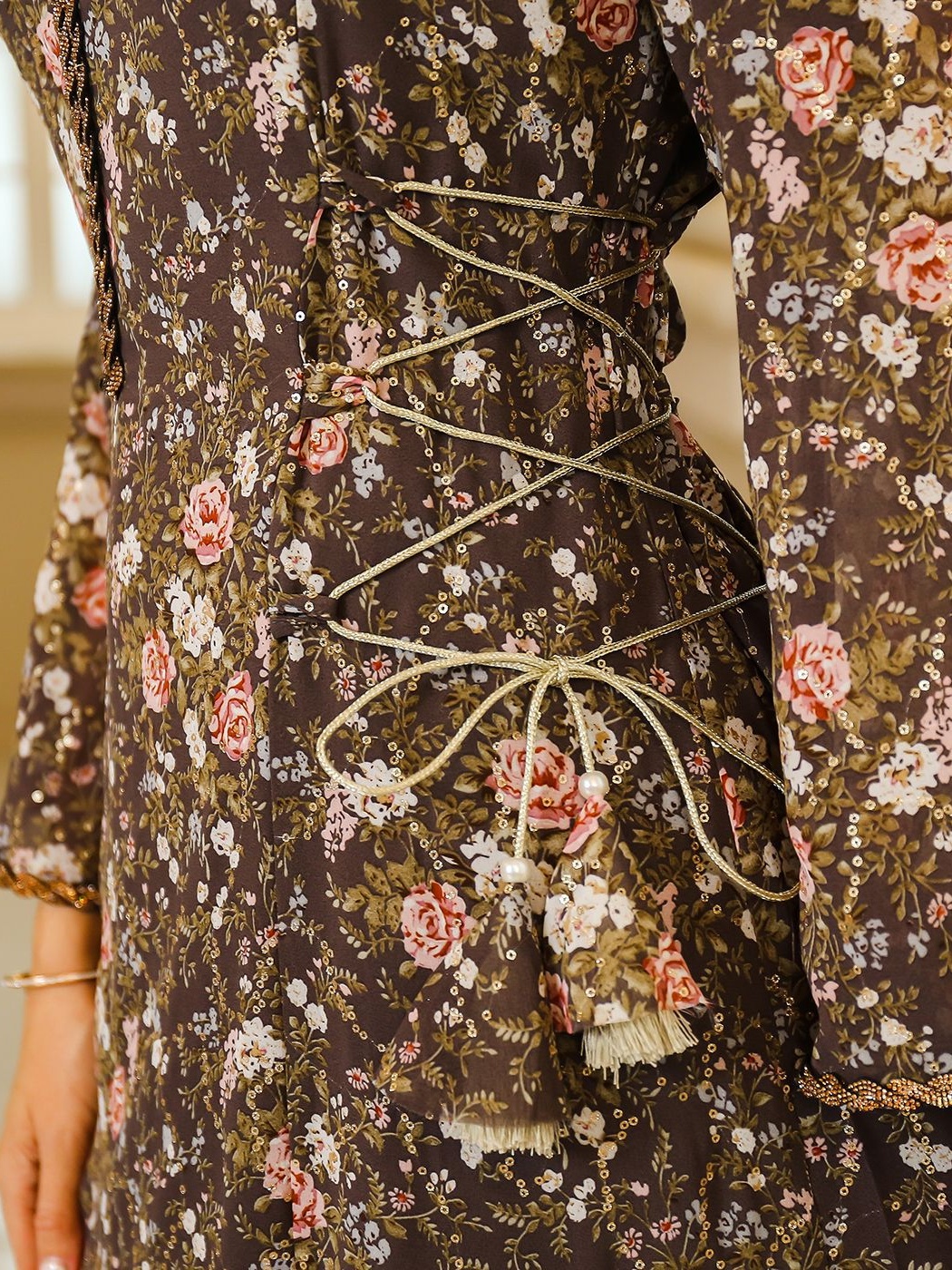 Embroidered Floral Patterns Abaya