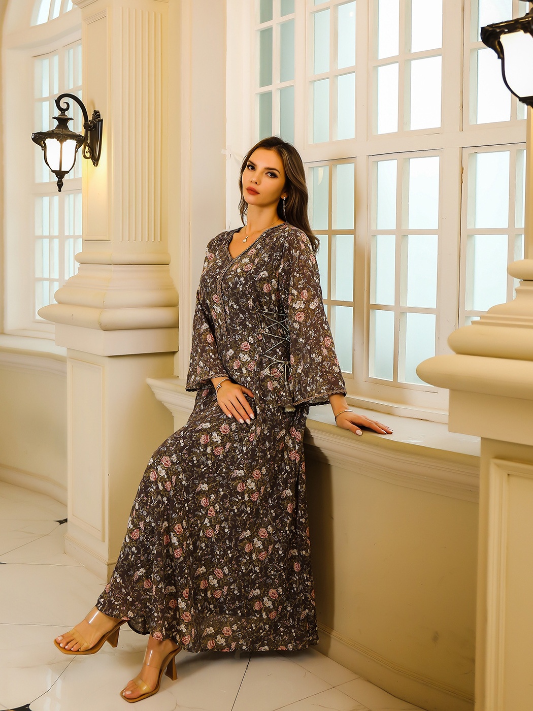 Embroidered Floral Patterns Abaya