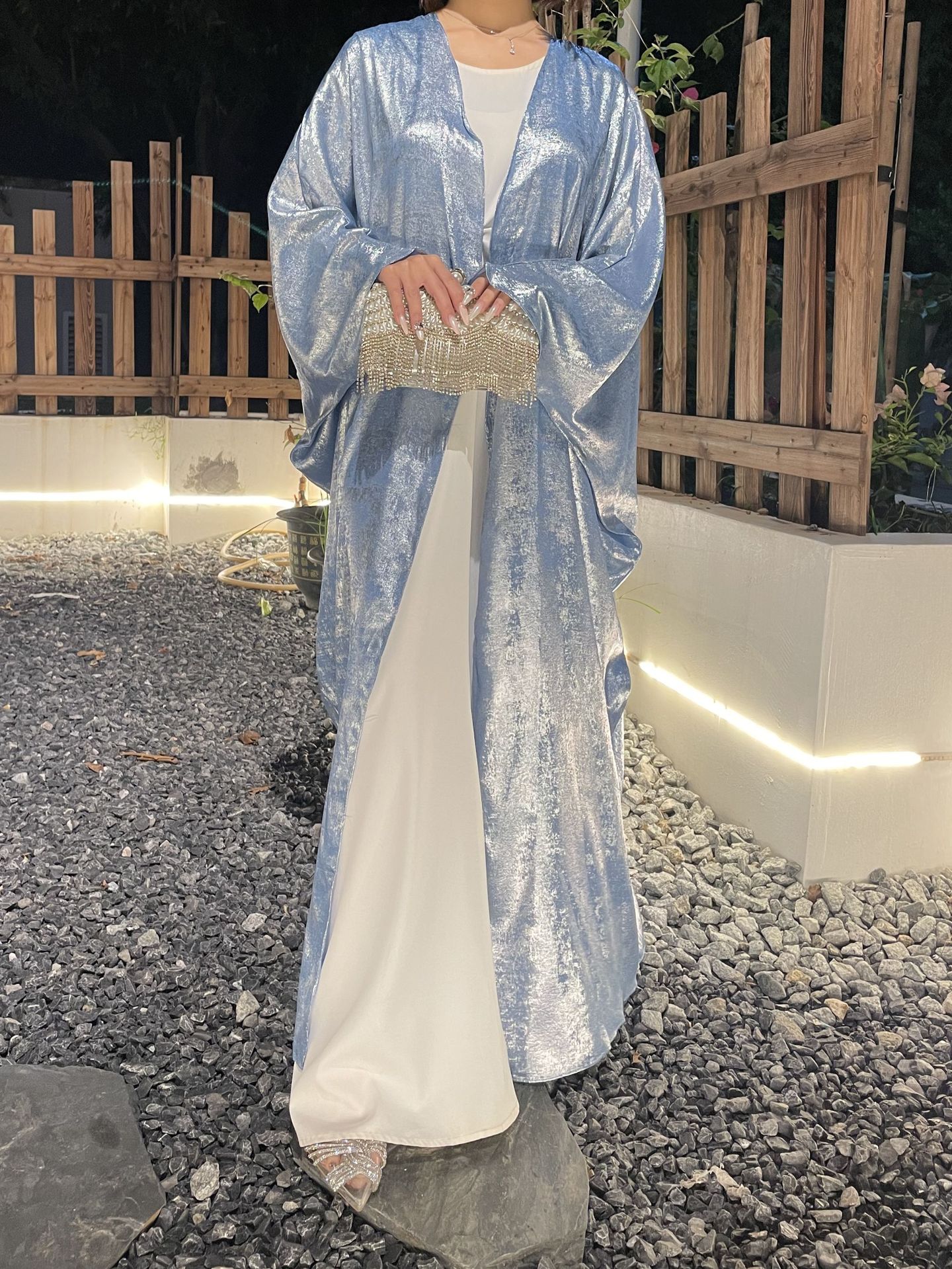 Solid Color Reflective Abaya
