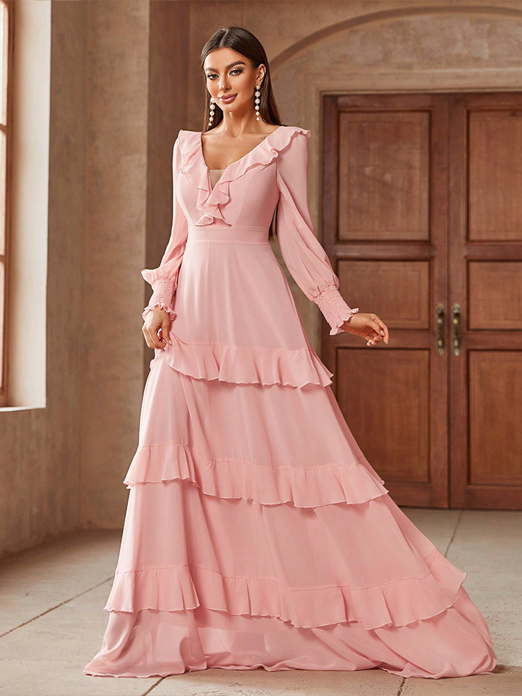 Pearl Chiffon Patchwork Dress