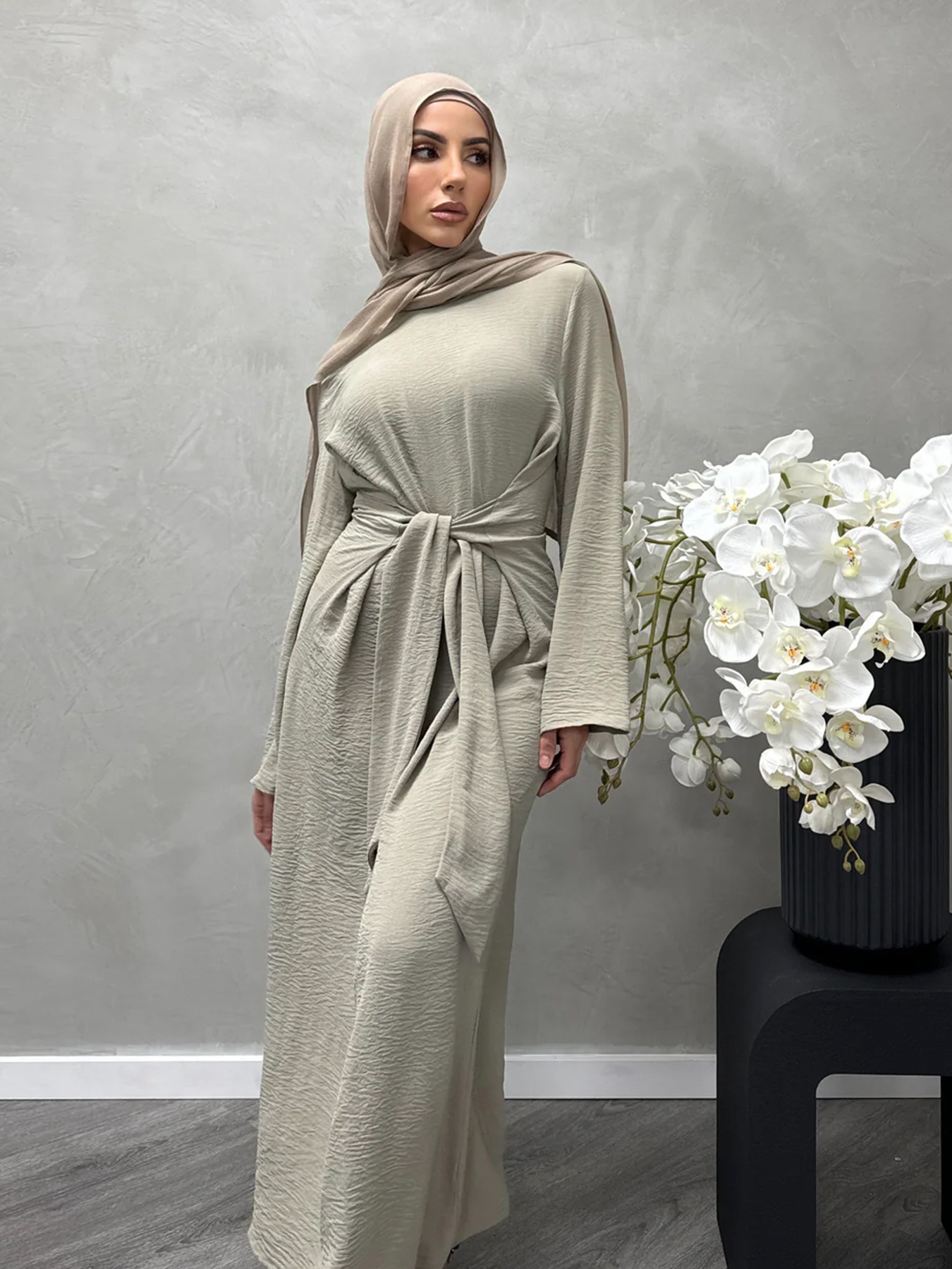 Twill Tie Elegant Dress