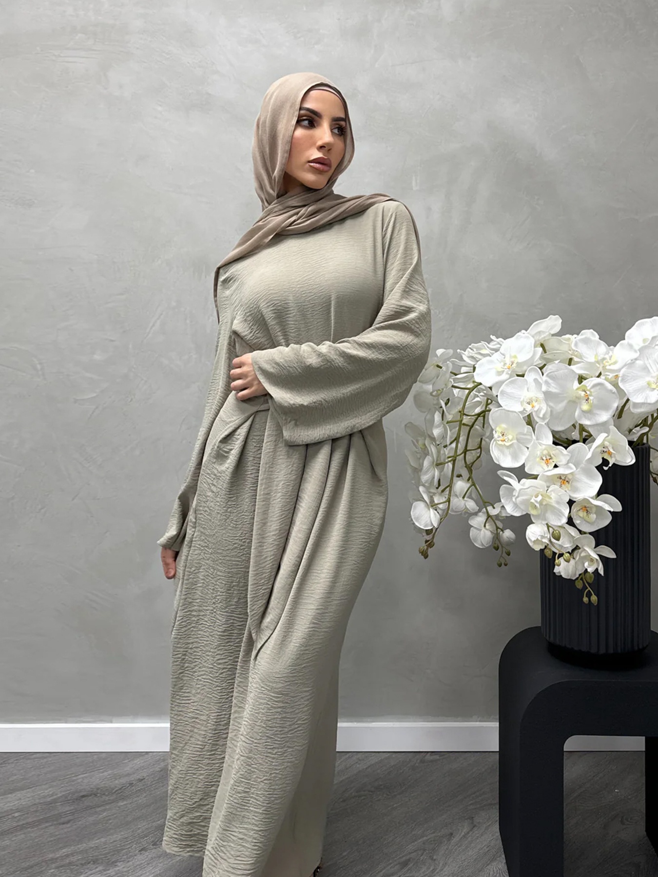 Twill Tie Elegant Dress