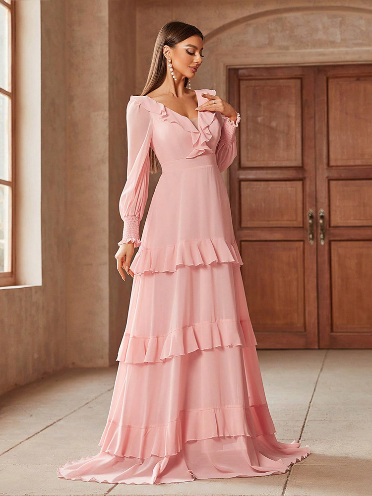 Pearl Chiffon Patchwork Dress