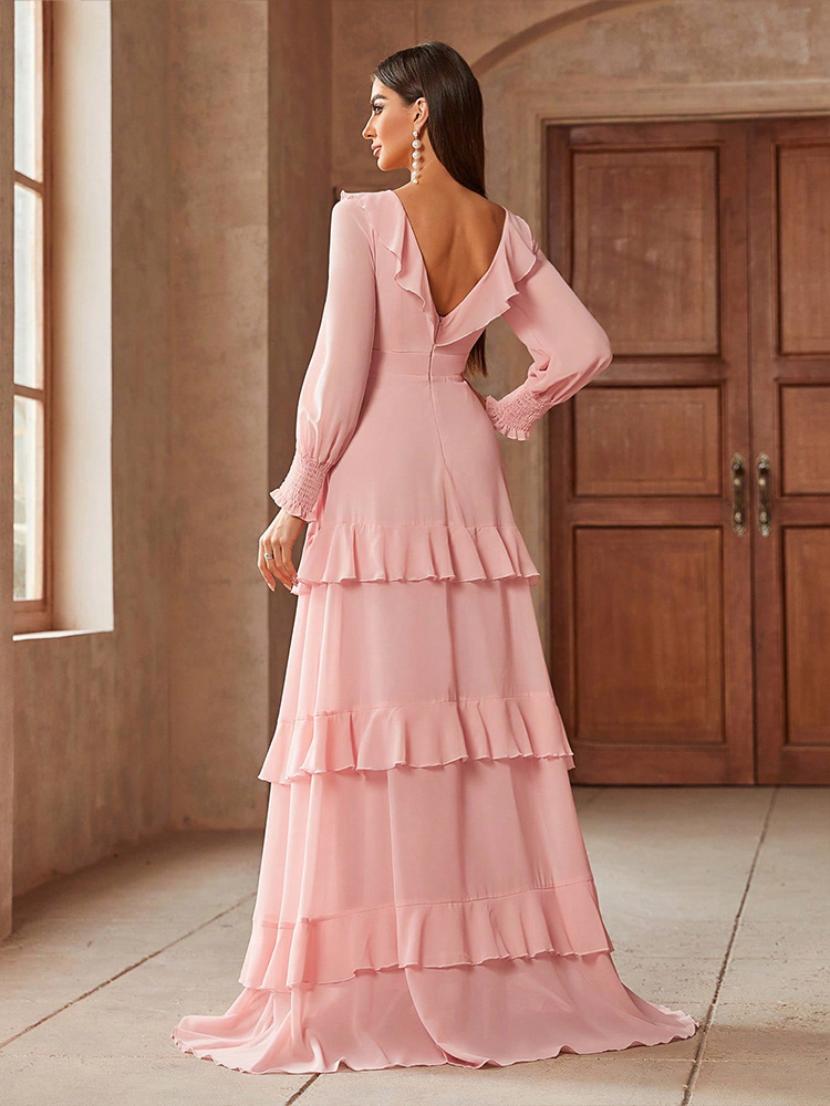 Pearl Chiffon Patchwork Dress