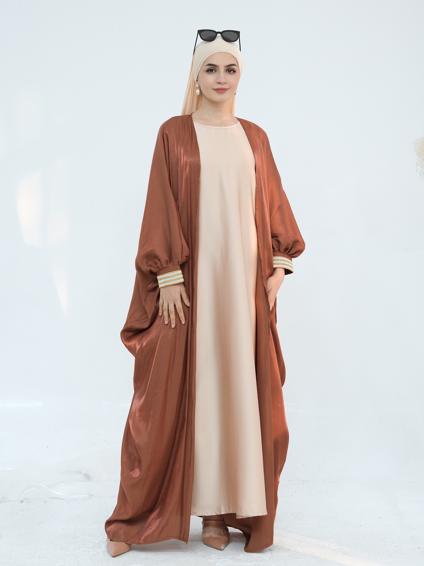 Round Neck Fashion Temperament Solid Color Dress
