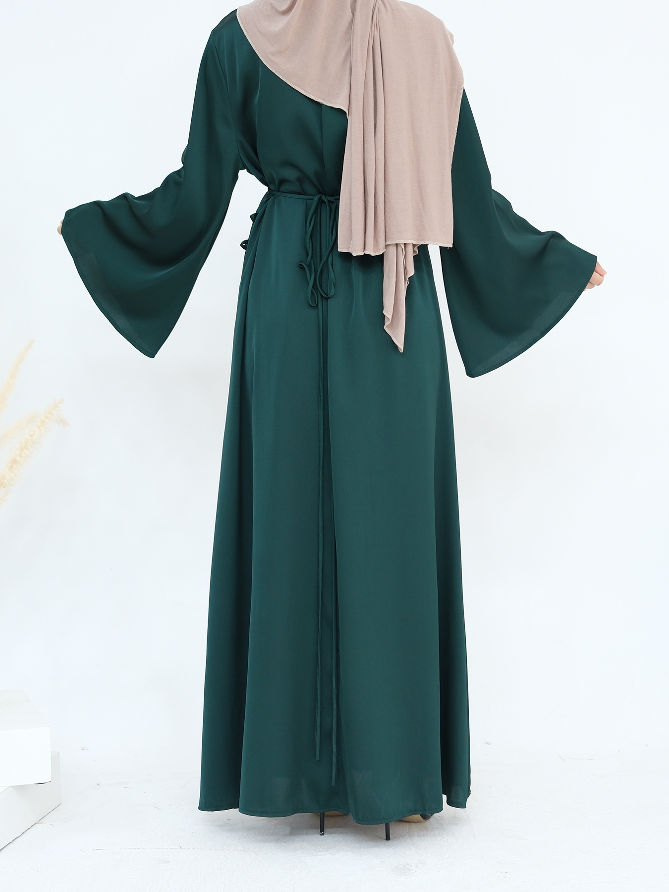 Drawstring Waist Solid Color Lace-Up Elegant Dress