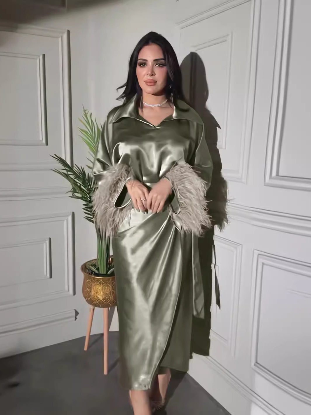 Two Piece Feather Everyday Dress Set