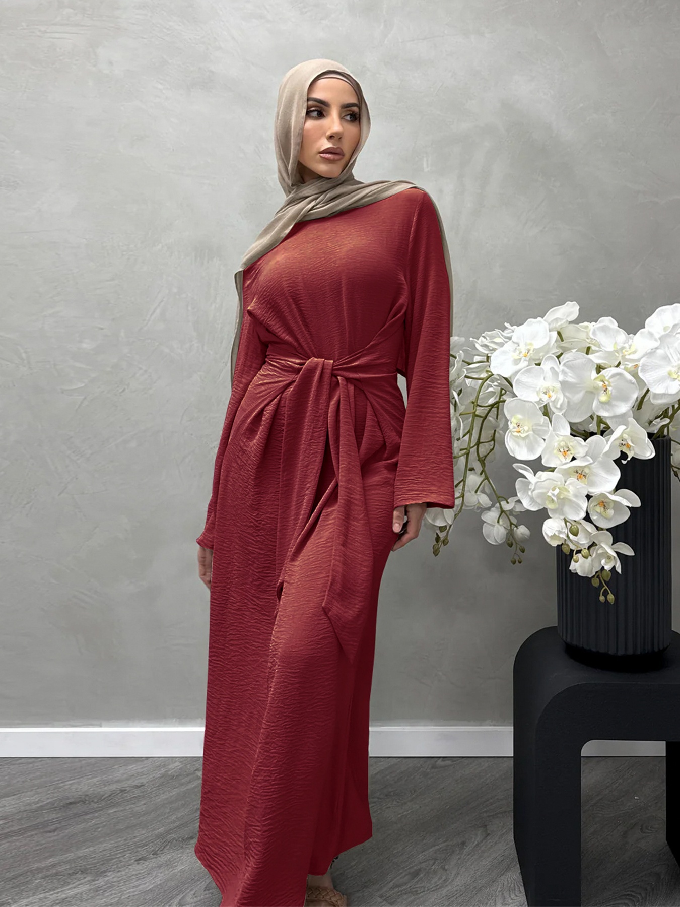 Twill Tie Elegant Dress