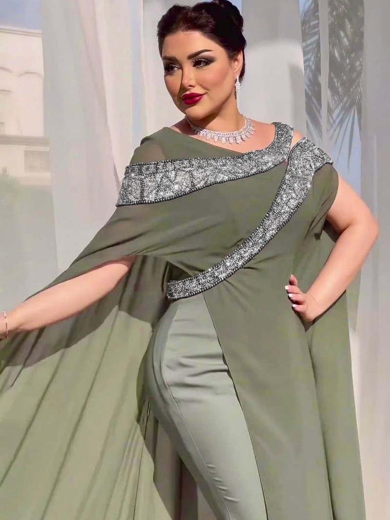 Chiffon Beaded Splicing Dress