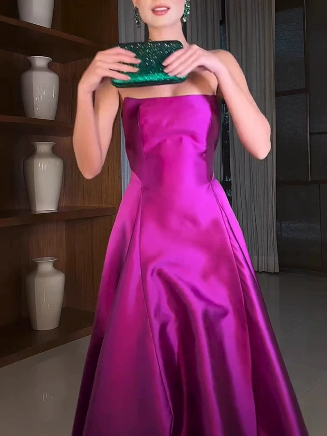 Strapless Sleeveless Extra Large Hem Maxi Dress